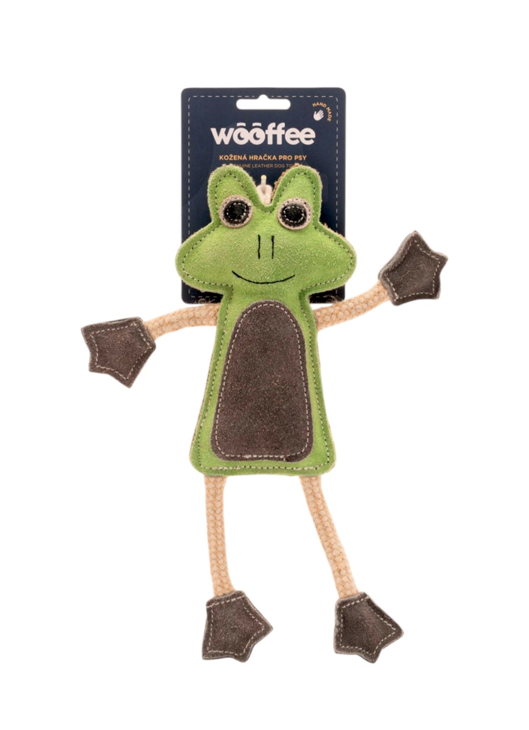 Handmade Leather Dog Toy - Happy Froggy